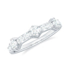 Rosec Jewels-Round Cut Moissanite Half Eternity Band Ring