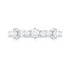 Rosec Jewels-Round Cut Moissanite Half Eternity Band Ring