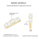 Baguette Cut Zirconia Half Eternity Wedding Band Ring AAAA - Rosec Jewels