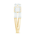 Baguette Cut Zirconia Half Eternity Wedding Band Ring AAAA - Rosec Jewels