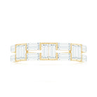 Baguette Cut Zirconia Half Eternity Wedding Band Ring AAAA - Rosec Jewels
