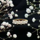 Cluster Moissanite Half Eternity Wedding Band For Her D-VS1 - Rosec Jewels