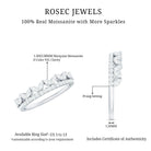 Certified Moissanite Half Eternity Wedding Band in Crown Style D-VS1 - Rosec Jewels
