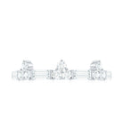 Certified Baguette and Round Moissanite Half Eternity Ring D-VS1 - Rosec Jewels