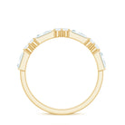 Certified Baguette and Round Moissanite Half Eternity Ring D-VS1 - Rosec Jewels
