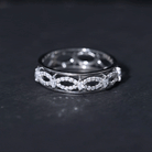 Certified Moissanite Infinity Wedding Band for Her D-VS1 - Rosec Jewels