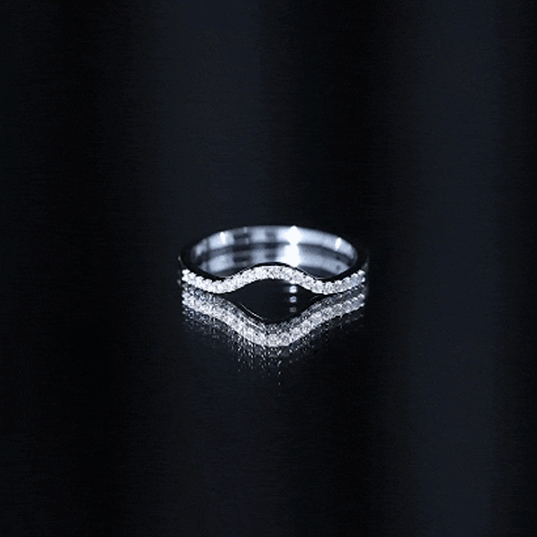 Rosec Jewels-Real Diamond Curved Enhancer for Engagement Ring