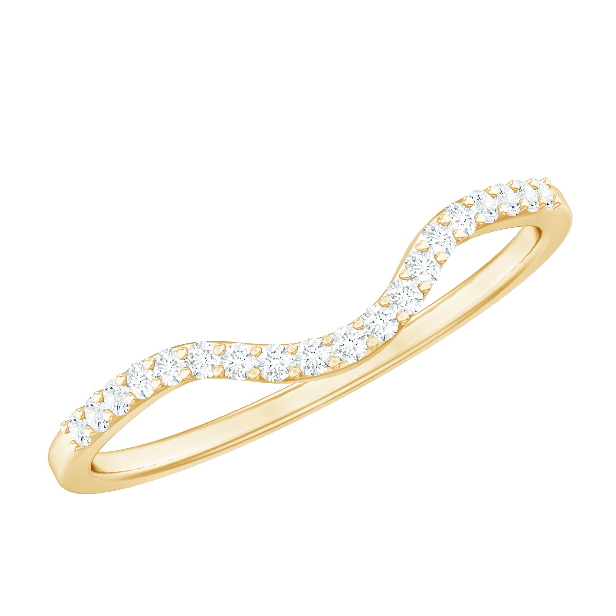 Rosec Jewels-Real Diamond Curved Enhancer for Engagement Ring