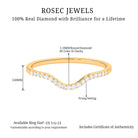Real Diamond Curved Enhancer for Engagement Ring in Gold Diamond - ( HI-SI ) - Color and Clarity - Rosec Jewels