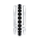 Certified Lab Created Black Diamond Wedding Band for Men AAAA ( Synthetic ) - Rosec Jewels