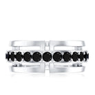 Certified Lab Created Black Diamond Wedding Band for Men AAAA ( Synthetic ) - Rosec Jewels