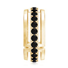 Certified Lab Created Black Diamond Wedding Band for Men AAAA ( Synthetic ) - Rosec Jewels