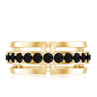 Certified Lab Created Black Diamond Wedding Band for Men AAAA ( Synthetic ) - Rosec Jewels