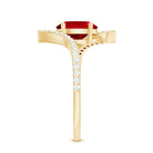 Rosec Jewels-Oval Lab Created Ruby and Diamond Bypass Engagement Ring