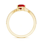 Rosec Jewels-Oval Lab Created Ruby and Diamond Bypass Engagement Ring