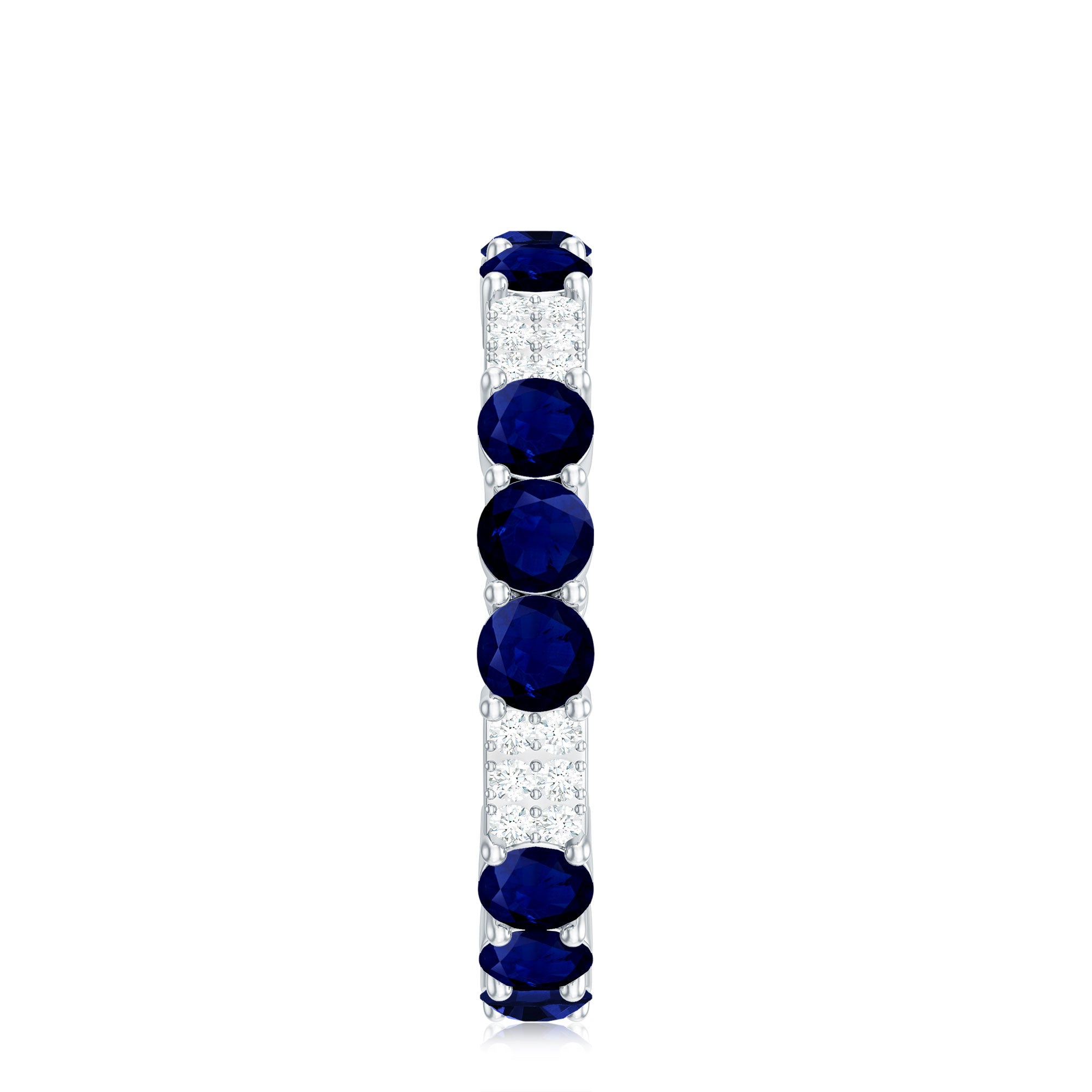 Rosec Jewels-Natural Blue Sapphire and Diamond Eternity Wedding Band