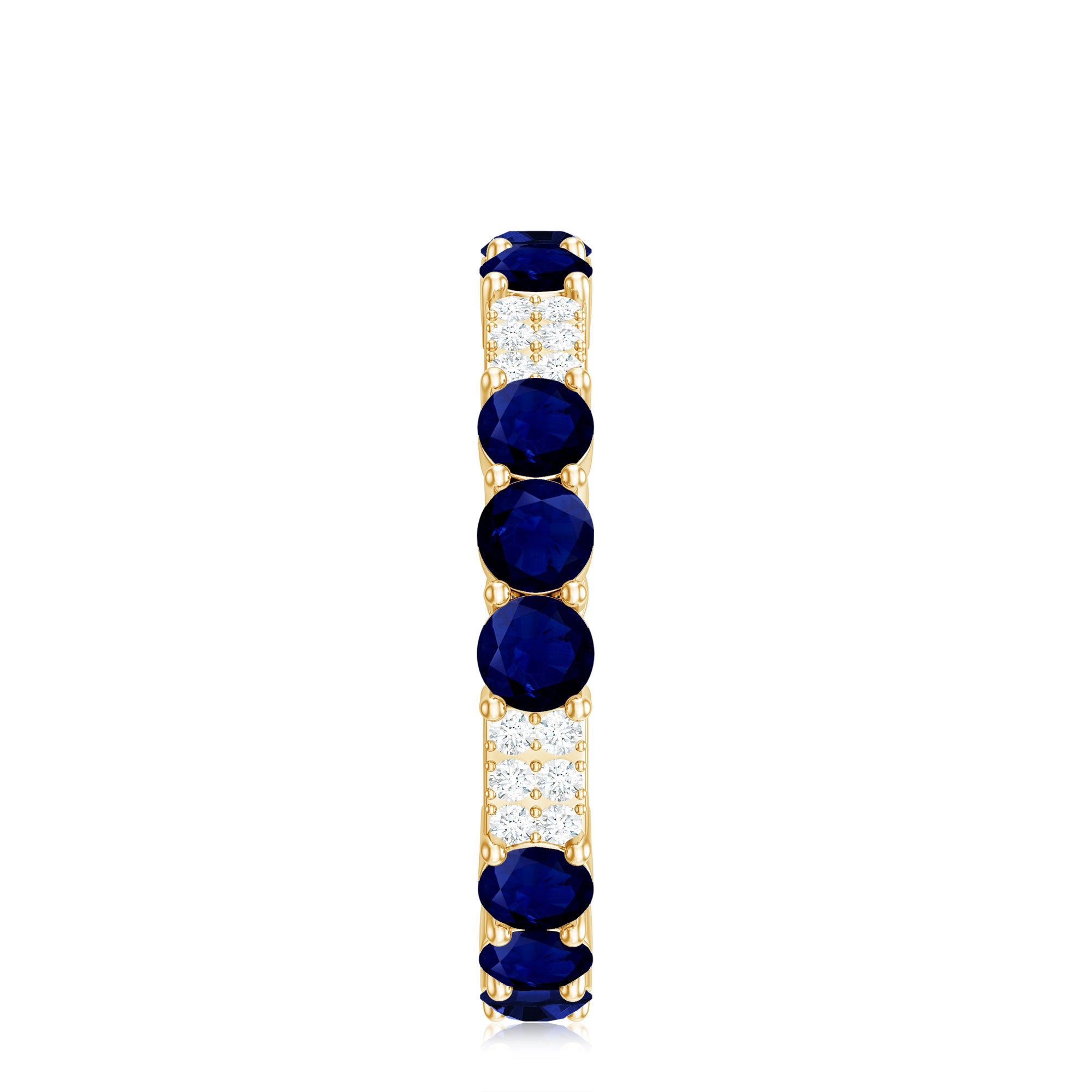 Rosec Jewels-Natural Blue Sapphire and Diamond Eternity Wedding Band