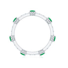 Natural Oval Emerald Diamond Eternity Marriage Anniversary Ring AAA - Rosec Jewels