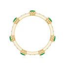 Natural Oval Emerald Diamond Eternity Marriage Anniversary Ring AAA - Rosec Jewels