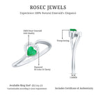 Certified Natural Emerald Heart Promise Ring with Diamond AAA - Rosec Jewels