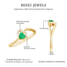 Certified Natural Emerald Heart Promise Ring with Diamond AAA - Rosec Jewels
