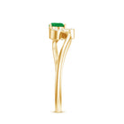 Certified Natural Emerald Heart Promise Ring with Diamond AAA - Rosec Jewels