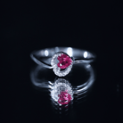 Rosec Jewels-Heart Shape Lab Grown Ruby and Diamond Twisted Promise Ring