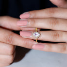 Princess Diana Inspired Rose Quartz Ring with Diamond Halo Rose Quartz - ( AAA ) - Quality - Rosec Jewels
