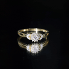 Split Shank Simulated Diamond Flower Engagement Ring AAAA - Rosec Jewels