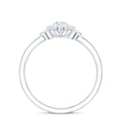 Split Shank Simulated Diamond Flower Engagement Ring AAAA - Rosec Jewels