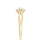 Split Shank Simulated Diamond Flower Engagement Ring AAAA - Rosec Jewels
