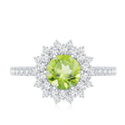Certified Real 2 Carat Peridot Statement Engagement Ring AAA - Rosec Jewels