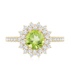 Certified Real 2 Carat Peridot Statement Engagement Ring AAA - Rosec Jewels