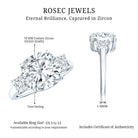 Certified 6 Carat Cubic Zirconia Three Stone Engagement Ring AAAAA 92.5 Sterling Silver - Rosec Jewels