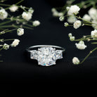Certified 6 Carat Cubic Zirconia Three Stone Engagement Ring AAAAA 92.5 Sterling Silver - Rosec Jewels