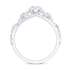 Round Cut 6 MM Moissanite Floral Engagement Ring D-VS1 - Rosec Jewels