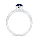 Rosec Jewels-Real 0.95 Carat Round Blue Sapphire Infinity Engagement Ring with Diamond