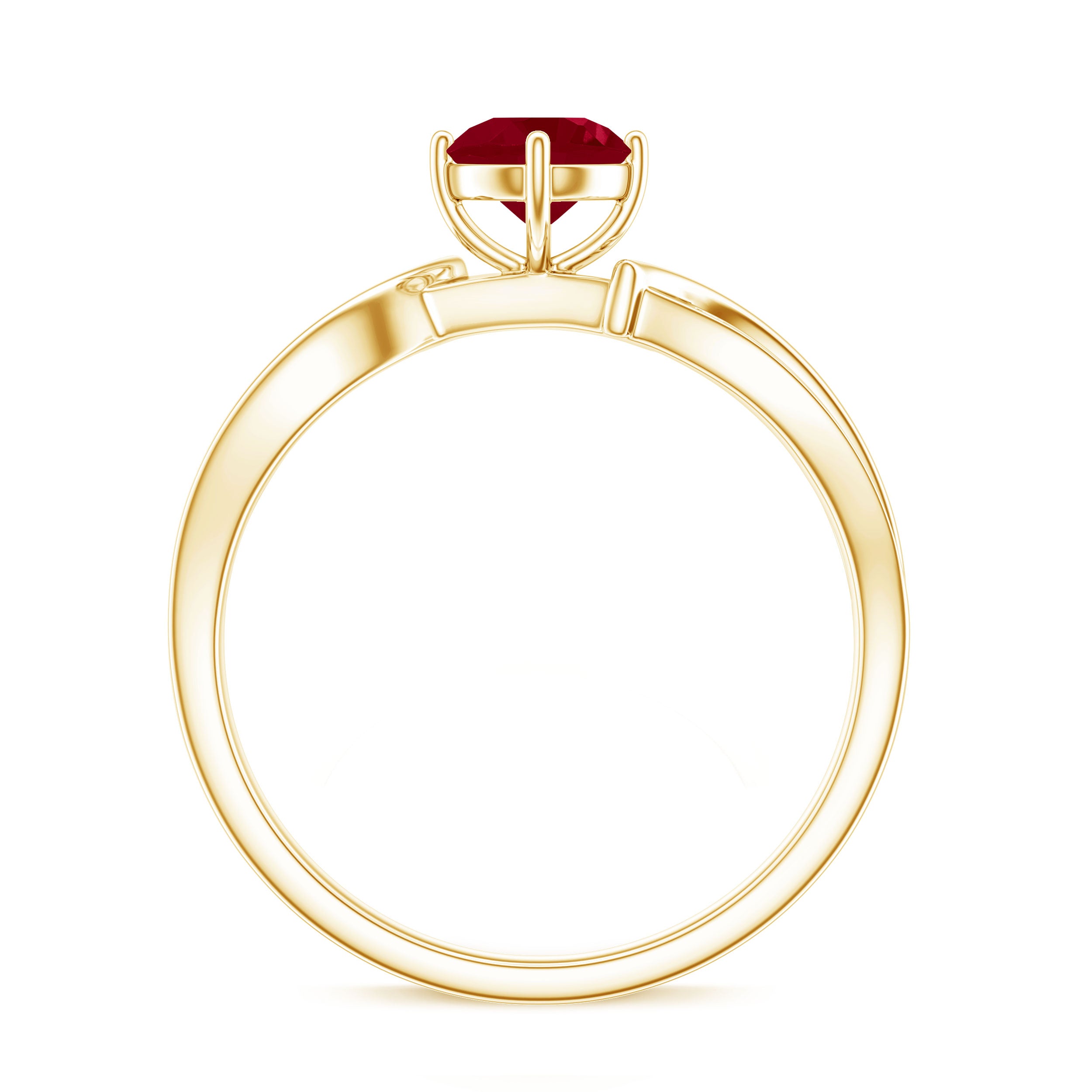 Natural 0.6 Carat Ruby Infinity Promise Ring with Diamond AAA - Rosec Jewels