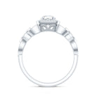 Rosec Jewels-Vintage Inspired Moissanite Halo Engagement Ring with Certificate