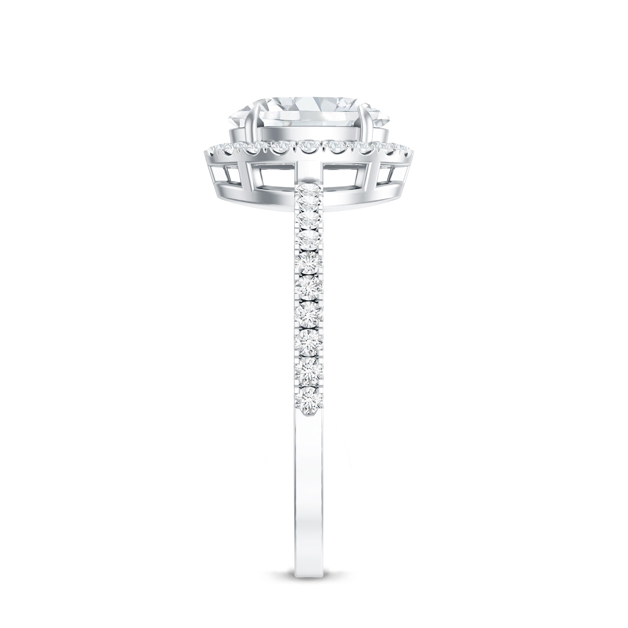 Rosec Jewels-Brilliant Cut Moissanite Oblong Engagement Ring With Certificate