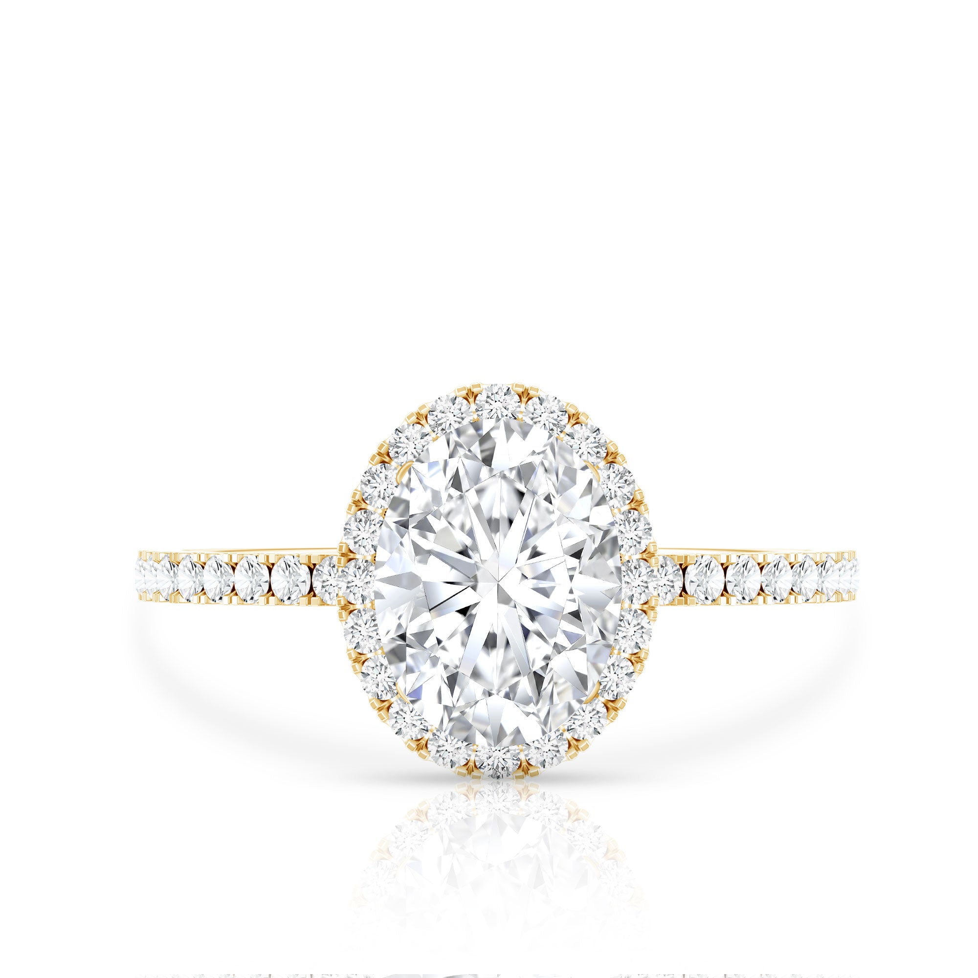 Rosec Jewels-Brilliant Cut Moissanite Oblong Engagement Ring With Certificate