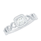 Certified Princess Cut Moissanite Infinity Engagement Ring D-VS1 - Rosec Jewels
