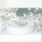 Rosec Jewels-Certified Moissanite Flower Cluster Ring for Women