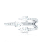 East West Style Moissanite 3 Stone Wrap Ring D-VS1 - Rosec Jewels