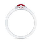 Real 0.6 Carat Ruby Diamond Heart Promise Ring with Bypass Shank AAA - Rosec Jewels