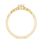Rosec Jewels-Minimalist Moissanite Leaf Promise Ring with Beaded Detail