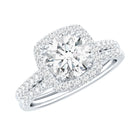 2 Carat Cubic Zirconia Engagement Ring with Wedding Band in Silver AAAAA 92.5 Sterling Silver - Rosec Jewels