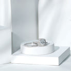 2 Carat Cubic Zirconia Engagement Ring with Wedding Band in Silver AAAAA 92.5 Sterling Silver - Rosec Jewels
