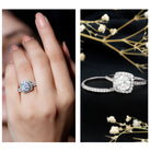 2 Carat Cubic Zirconia Engagement Ring with Wedding Band in Silver AAAAA 92.5 Sterling Silver - Rosec Jewels