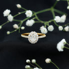 Certified 1.2 Carat Moissanite Oval Halo Engagement Ring for Women D-VS1 - Rosec Jewels
